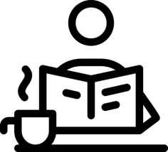 Morning Newspaper And Coffee Stencil Svg Vector, Free Vectors File